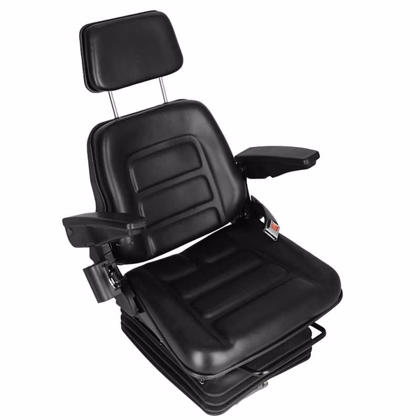 Seat Assembly Full Adjustment with Suspension Vinyl Black Universal