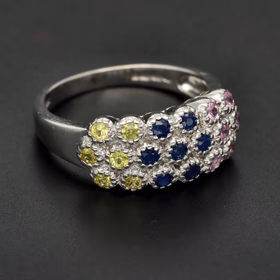 14ct Gold Multi Sapphire Ring