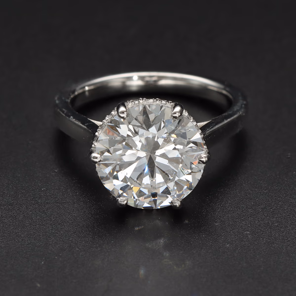 Platinum Lab Diamond 5.01ct Solitaire Ring