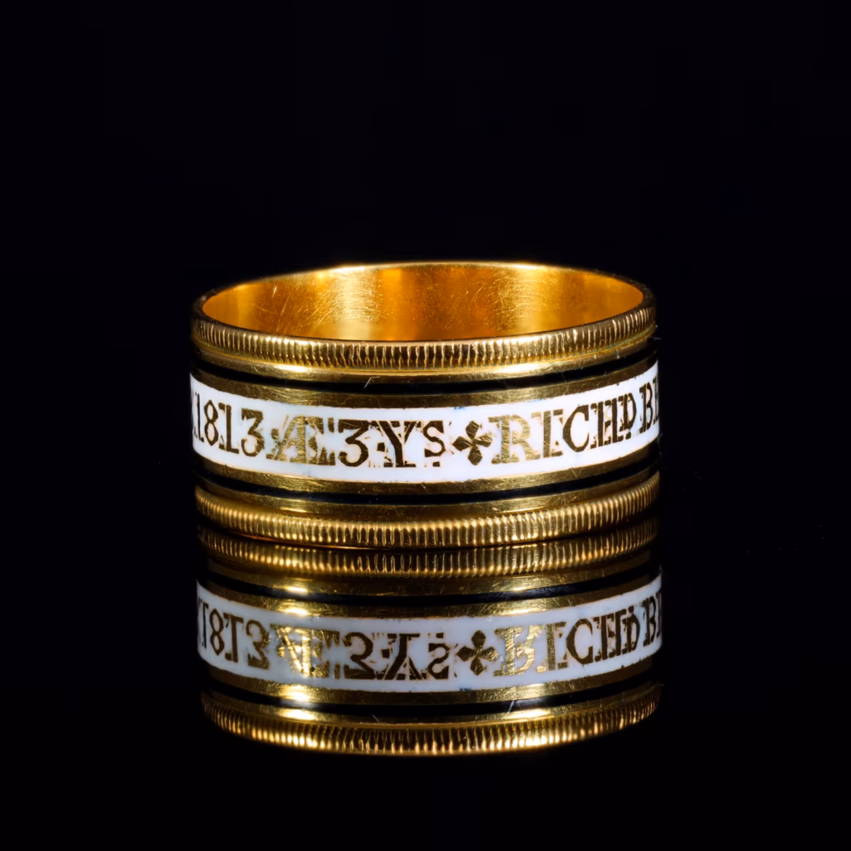 360° view of The Antique 1812 Georgian Enamelled Mourning Ring