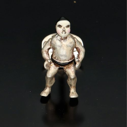Deakin and Francis Silver and Enamel Wrestlers Cufflinks image-5