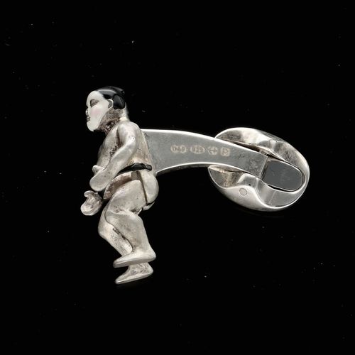 Deakin and Francis Silver and Enamel Wrestlers Cufflinks image-6