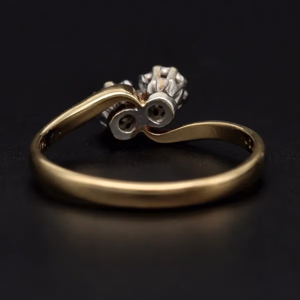 Retro Gold toi-et-moi Diamond Ring