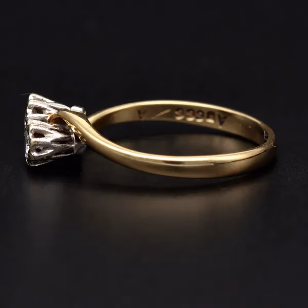 Retro Gold toi-et-moi Diamond Ring