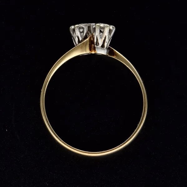 Retro Gold toi-et-moi Diamond Ring
