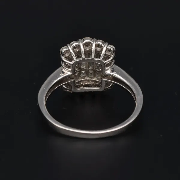 Platinum Baguette & Round Brilliant Cut Diamond Ring