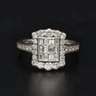 Platinum Baguette & Round Brilliant Cut Diamond Ring