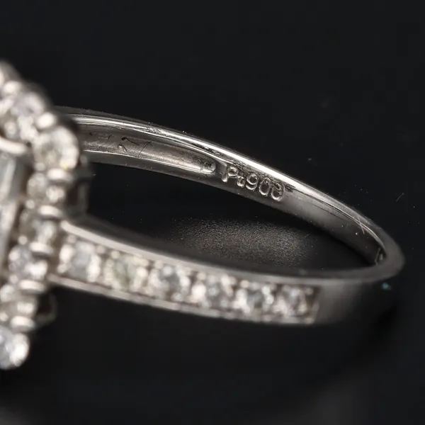Platinum Baguette & Round Brilliant Cut Diamond Ring