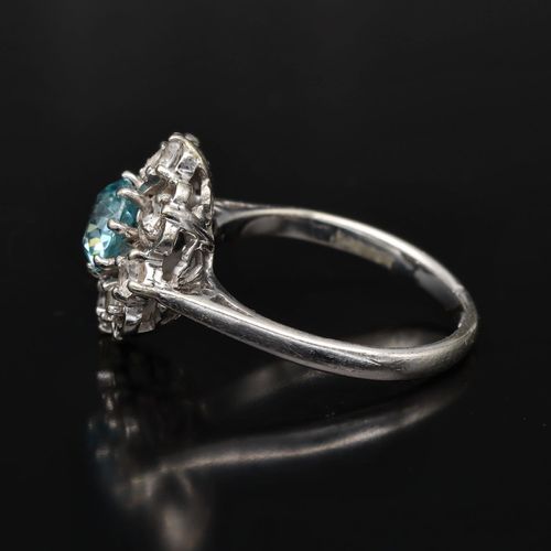 9K Gold Topaz and Diamond Cluster Ring image-3