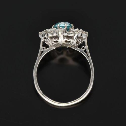9K Gold Topaz and Diamond Cluster Ring image-6