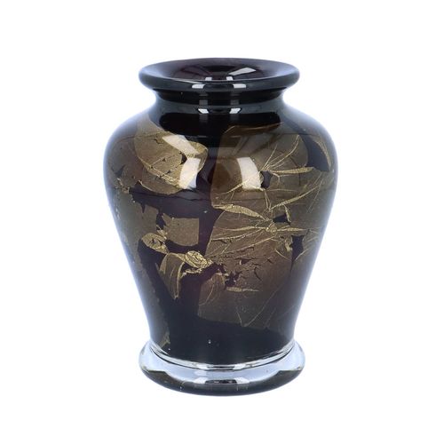 Glass Coloured Jar with Gold Leaf Inclusions image-1