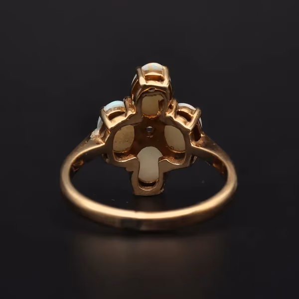 Retro Gold Opal Diamond Ring. Birmingham 1976