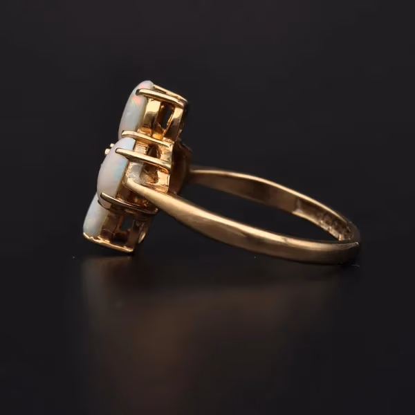 Retro Gold Opal Diamond Ring. Birmingham 1976