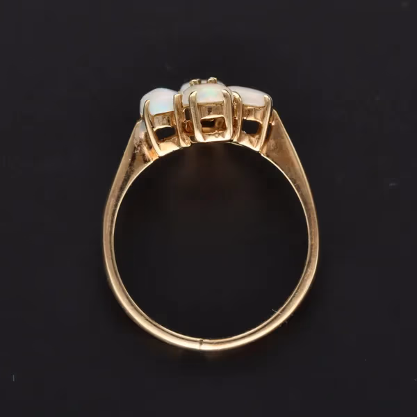 Retro Gold Opal Diamond Ring. Birmingham 1976