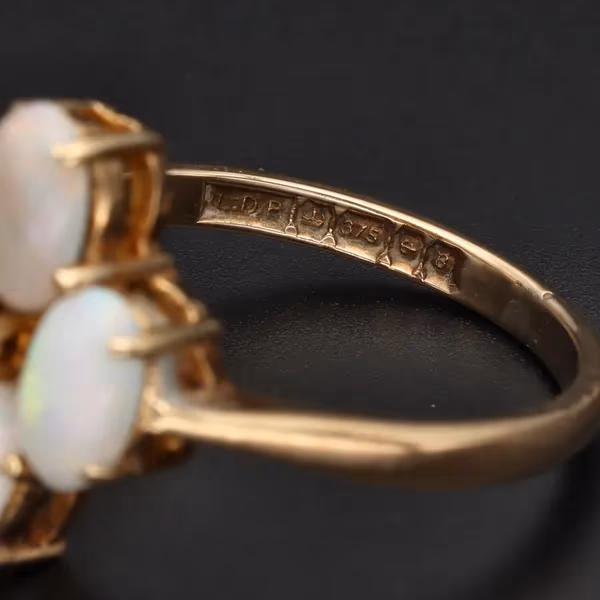 Retro Gold Opal Diamond Ring. Birmingham 1976