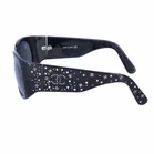 Chanel 5076-H Black Rhinestone Logo Wraparound Sunglasses
