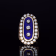 360° view of The Antique 1789 Georgian Diamond, Pearl and Enamel Mourning Ring