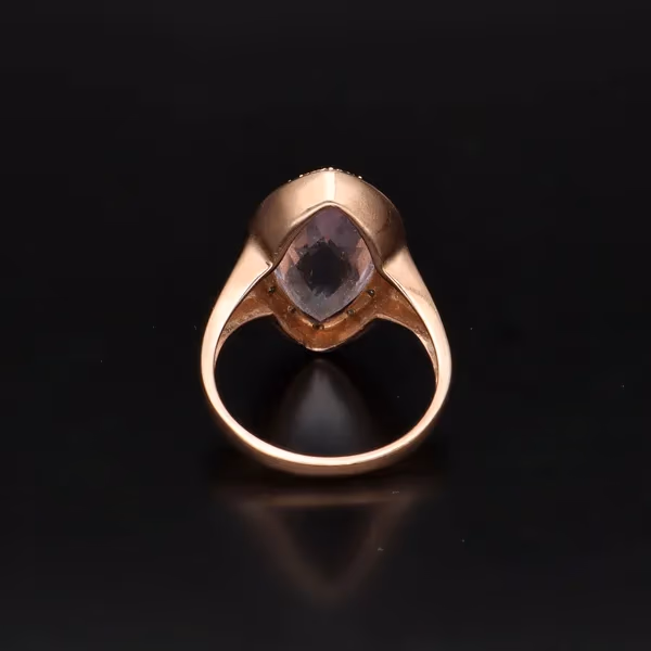 Vintage 9ct Gold Amethyst and Diamond Ring