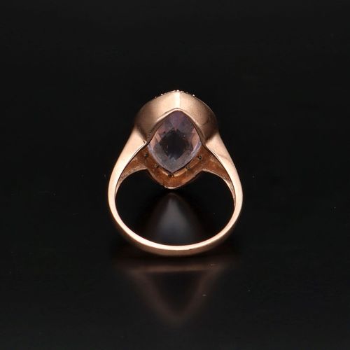 Vintage 9ct Gold Amethyst and Diamond Ring image-4