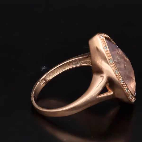 Vintage 9ct Gold Amethyst and Diamond Ring