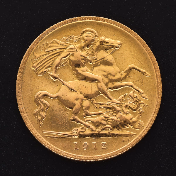 1912 Half Sovereign Coin With Horse Reverse