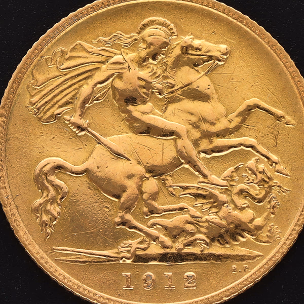 1912 Half Sovereign Coin With Horse Reverse