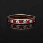 9ct Rose Gold Ruby and Diamond Half Eternity Ring