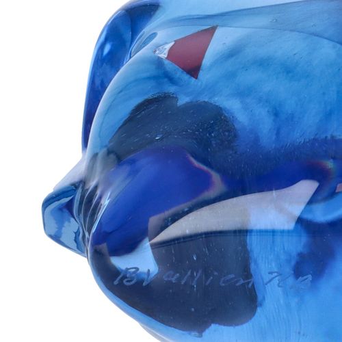 Bertil Vallien Kosta Boda Blue Face Sculpture image-6