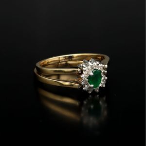 18ct Gold Emerald Sapphire and Diamond Flip Ring