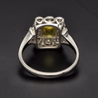 Platinum Yellow Sapphire and Diamond Ring