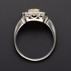 Platinum Yellow Sapphire and Diamond Ring