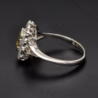 Platinum Yellow Sapphire and Diamond Ring