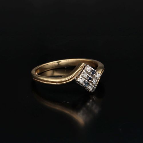 Gold Diamond Sapphire Ring Birmingham 1988 image-1