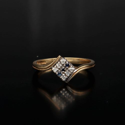 Gold Diamond Sapphire Ring Birmingham 1988 image-2