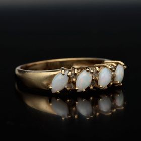 Gold Opal Diamond Ring