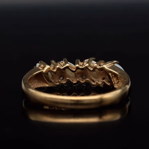 Gold Opal Diamond Ring