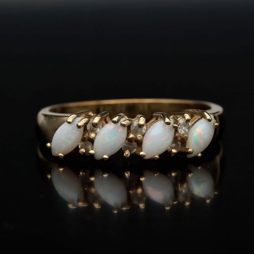 Gold Opal Diamond Ring image-2