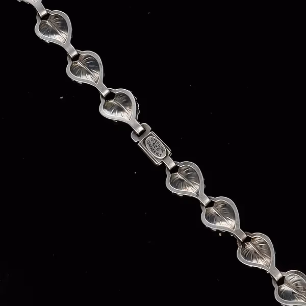 Danish Mid Century Sterling Foliate Link Necklace