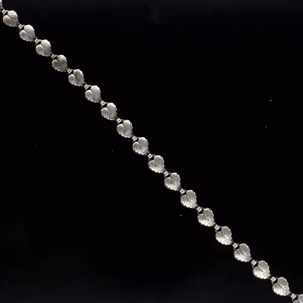 Danish Mid Century Sterling Foliate Link Necklace