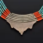 Silver Coral and Turquoise Necklace