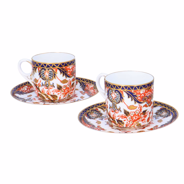 Royal Crown Derby 'King's Pattern' Coffee Cans & Saucers