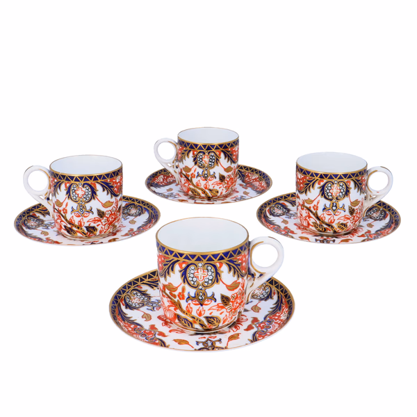Royal Crown Derby 'King's Pattern' Coffee Cans & Saucers