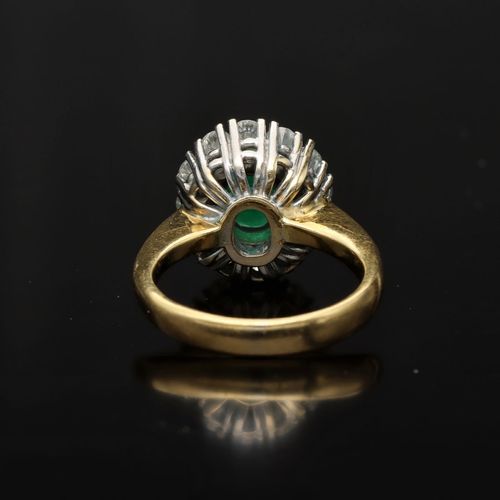 18ct Gold Emerald and Diamond Cluster Ring image-5