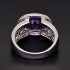 18ct White Gold Amethyst and Diamond Ring