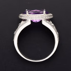 18ct White Gold Amethyst and Diamond Ring