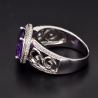 18ct White Gold Amethyst and Diamond Ring