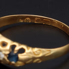 Edwardian 18ct Gold Sapphire Ring,Size P