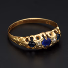 Edwardian 18ct Gold Sapphire Ring,Size P