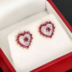 Vintage 9ct Ruby and Diamond Earrings