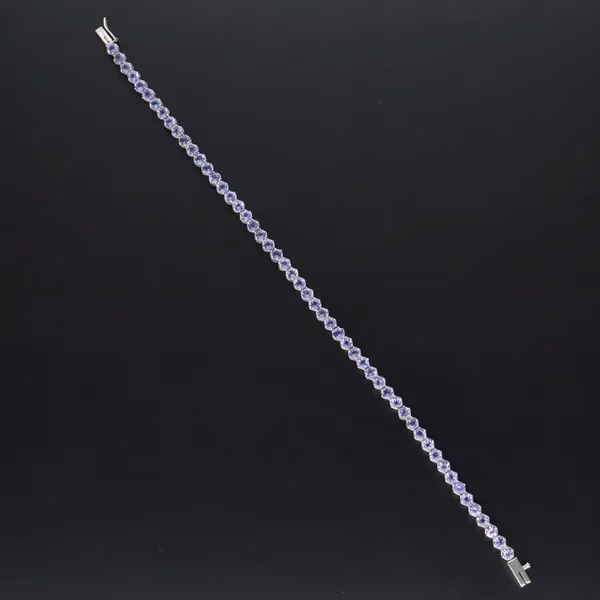 18ct Gold Cornflower Blue Sapphire Tennis Bracelet